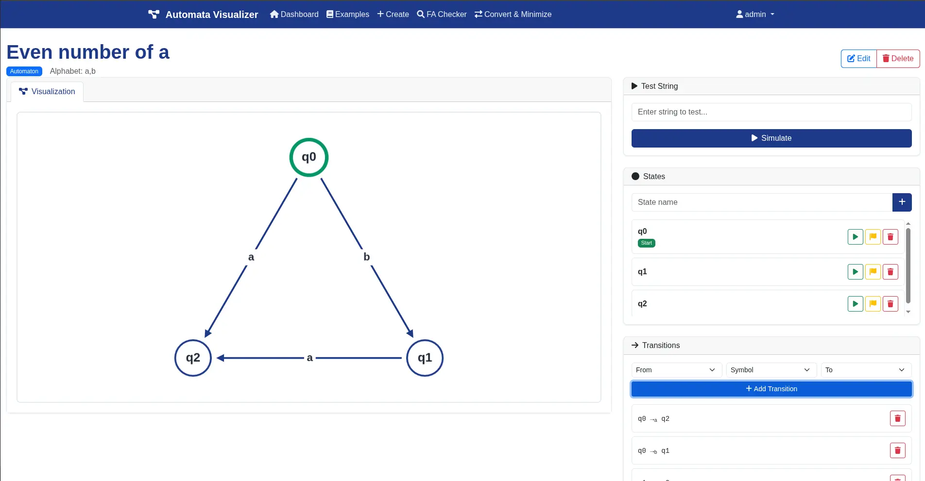Automata Visualizer screenshot